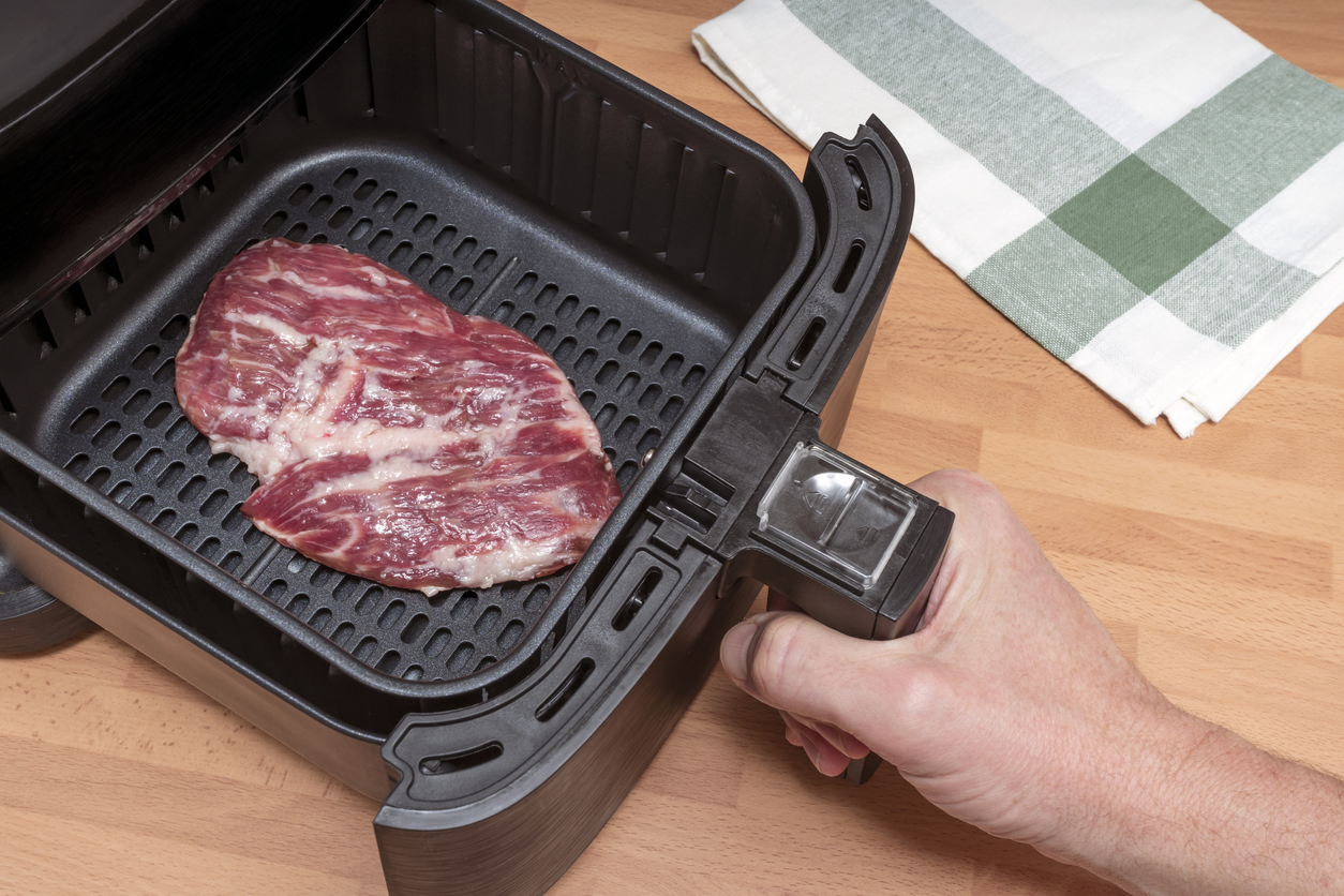 Air frying a Steak to Perfection